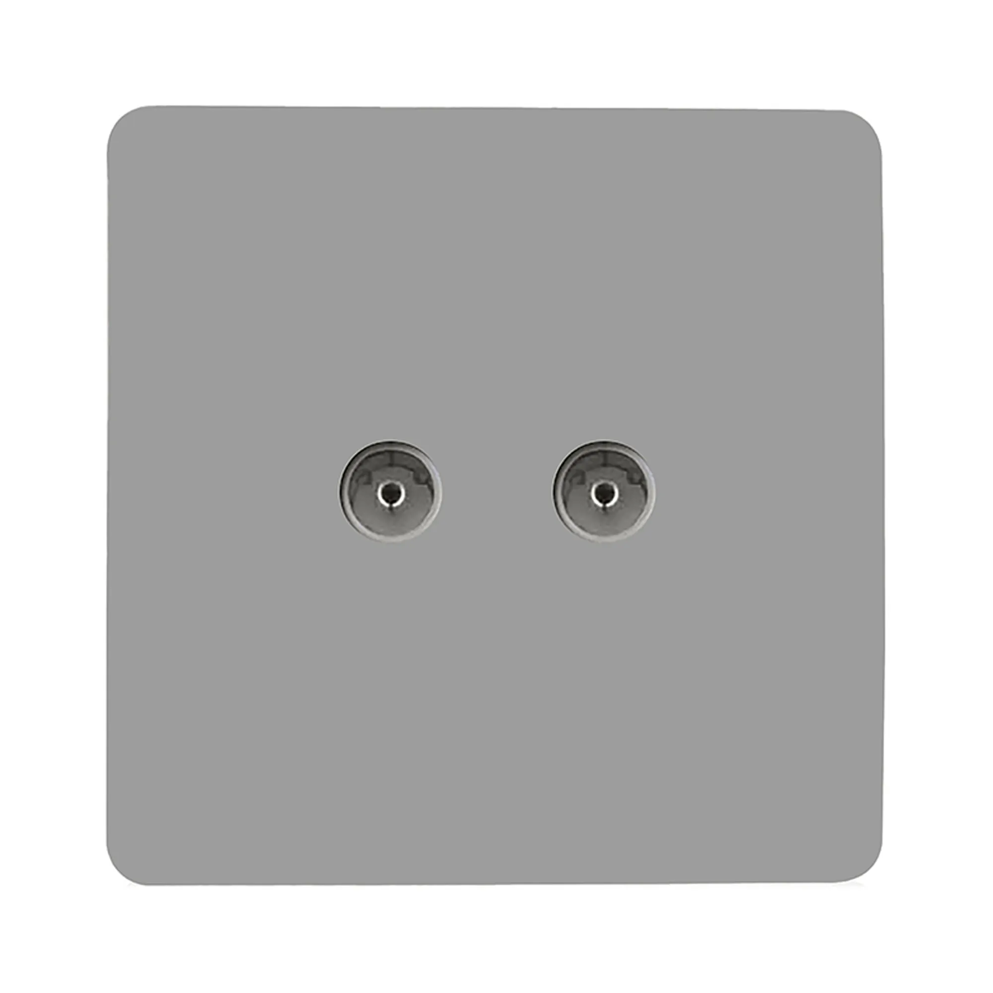 Twin TV Co-Axial Outlet Light Grey